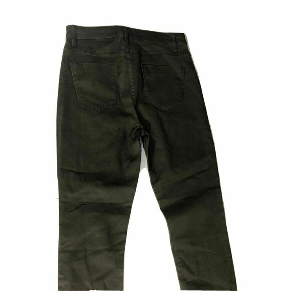 Forever 21 Women's Coated Skinny Army Green High W - Picture 6 of 8